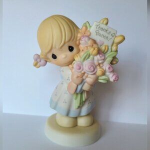 Vintage Precious Moments Thanks a Bunch Girl Collectible Porcelain Figurine